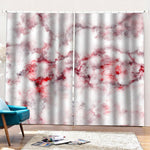 White Ruby Marble Print Pencil Pleat Curtains
