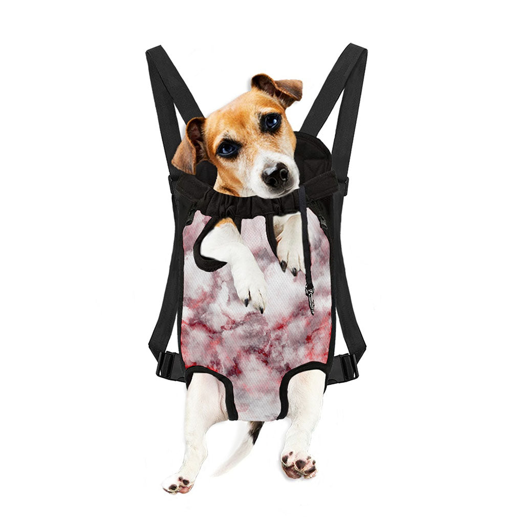 White Ruby Marble Print Pet Carrier Backpack