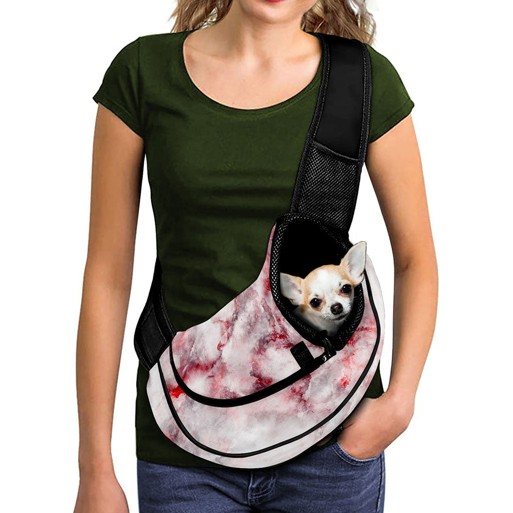 White Ruby Marble Print Pet Sling Carrier