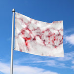 White Ruby Marble Print Polyester Flag