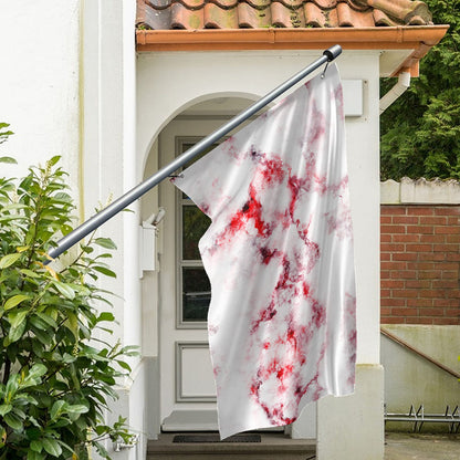 White Ruby Marble Print Polyester Flag