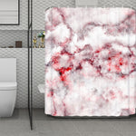 White Ruby Marble Print Polyester Shower Curtain