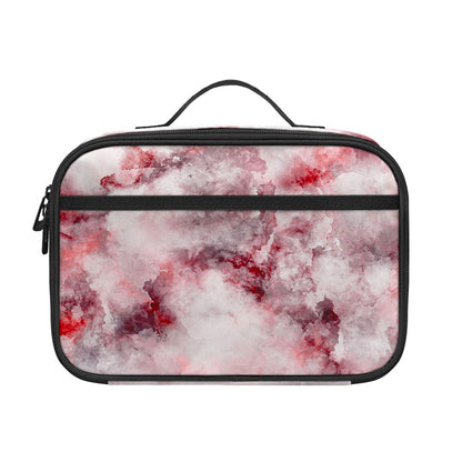White Ruby Marble Print Portable Lunch Bag