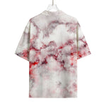 White Ruby Marble Print Rayon Hawaiian Shirt