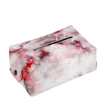 White Ruby Marble Print Rectangle Tissue Box Cover