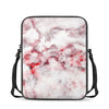 White Ruby Marble Print Rectangular Crossbody Bag