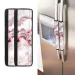 White Ruby Marble Print Refrigerator Handle Covers
