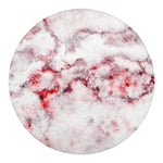 White Ruby Marble Print Round Blanket
