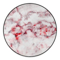 White Ruby Marble Print Round Floor Mat