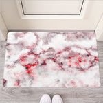 White Ruby Marble Print Rubber Doormat