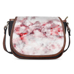 White Ruby Marble Print Saddle Bag