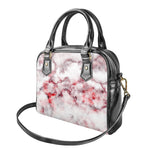 White Ruby Marble Print Shoulder Handbag