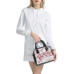 White Ruby Marble Print Shoulder Handbag