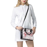 White Ruby Marble Print Shoulder Handbag
