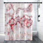 White Ruby Marble Print Shower Curtain