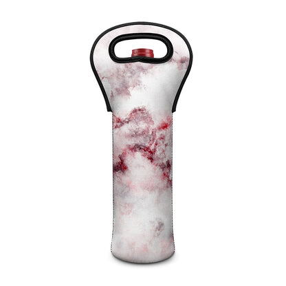 White Ruby Marble Print Single Neoprene Wine Tote