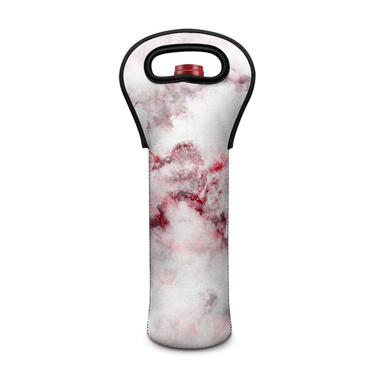 White Ruby Marble Print Single Neoprene Wine Tote