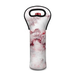 White Ruby Marble Print Single Neoprene Wine Tote