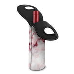 White Ruby Marble Print Single Neoprene Wine Tote