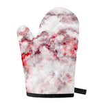 White Ruby Marble Print Single Oven Mitt