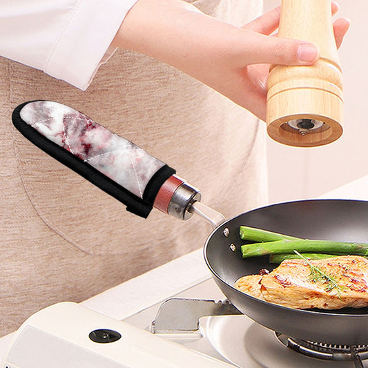 White Ruby Marble Print Skillet Handle Cover