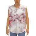 White Ruby Marble Print Sleeveless Baseball Jersey