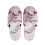 White Ruby Marble Print Slippers