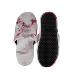 White Ruby Marble Print Slippers