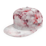 White Ruby Marble Print Snapback Cap