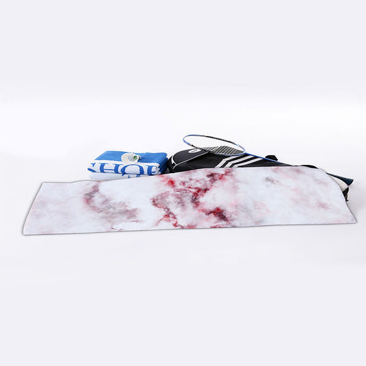 White Ruby Marble Print Sports Towel