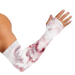 White Ruby Marble Print Sun Protection Arm Sleeves