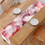 White Ruby Marble Print Table Runner
