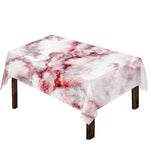 White Ruby Marble Print Tablecloth
