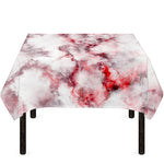 White Ruby Marble Print Tablecloth