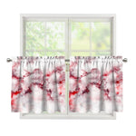 White Ruby Marble Print Tier Curtains