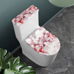 White Ruby Marble Print Toilet Lid And Tank Cover Set