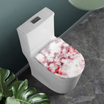 White Ruby Marble Print Toilet Lid Cover