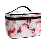 White Ruby Marble Print Travel Makeup Bag