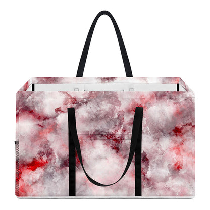 White Ruby Marble Print Utility Tote Bag