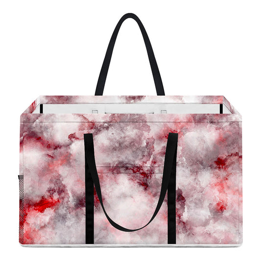 White Ruby Marble Print Utility Tote Bag