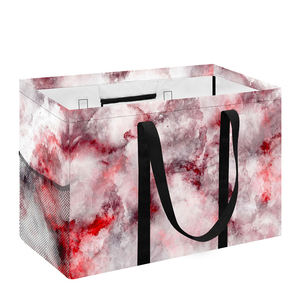 White Ruby Marble Print Utility Tote Bag