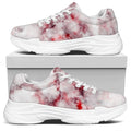 White Ruby Marble Print White Chunky Shoes