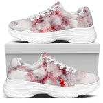 White Ruby Marble Print White Chunky Shoes