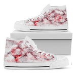 White Ruby Marble Print White High Top Sneakers