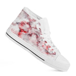 White Ruby Marble Print White High Top Sneakers