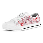 White Ruby Marble Print White Low Top Sneakers