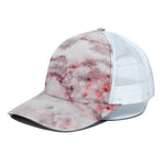 White Ruby Marble Print White Mesh Trucker Cap