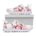 White Ruby Marble Print White Running Shoes