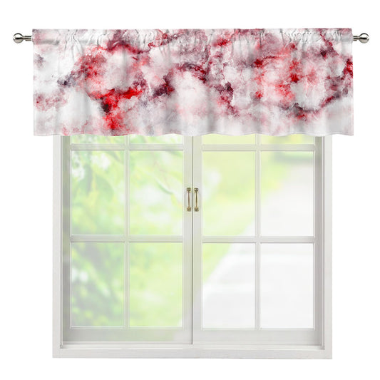 White Ruby Marble Print Window Valance