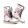 White Ruby Marble Print Winter Boots